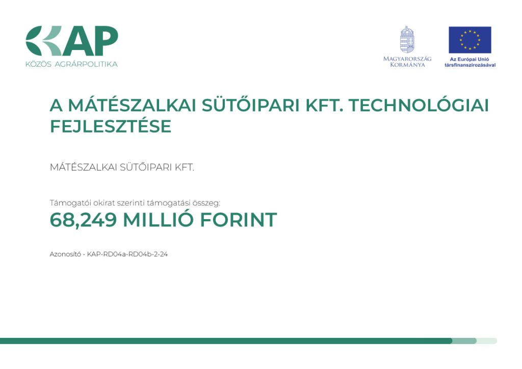 A mátészalkai Sütőipari Kft. technológiai fejlesztése